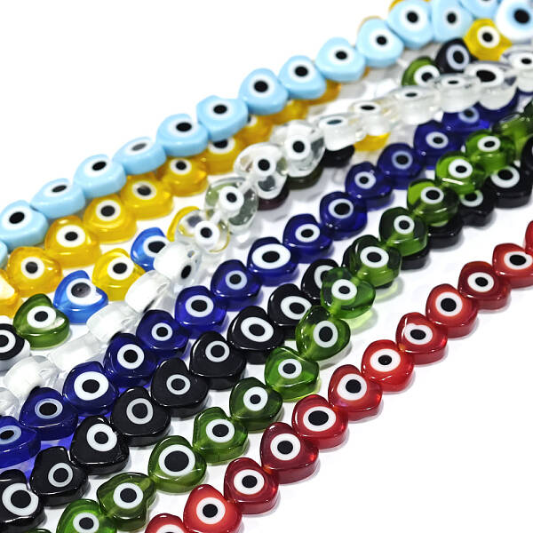 Handmade Evil Eye Lampwork Beads Strands