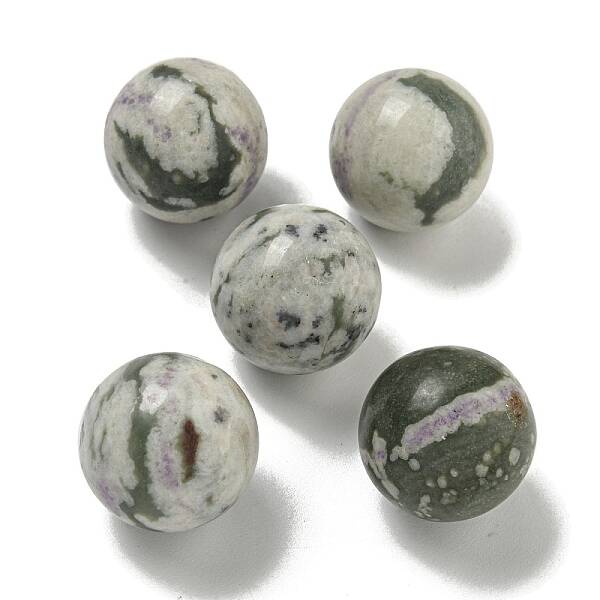 Natural Peace Jade Round Ball Figurines Statues for Home Office Desktop Decoration