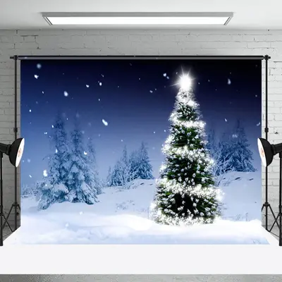 Aperturee Swirl Light Star Tree Snow Winter Christmas Backdrop