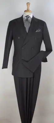 Apollo King Men's 3 Piece 100% Worsted Wool Suit Double Breasted Outlet