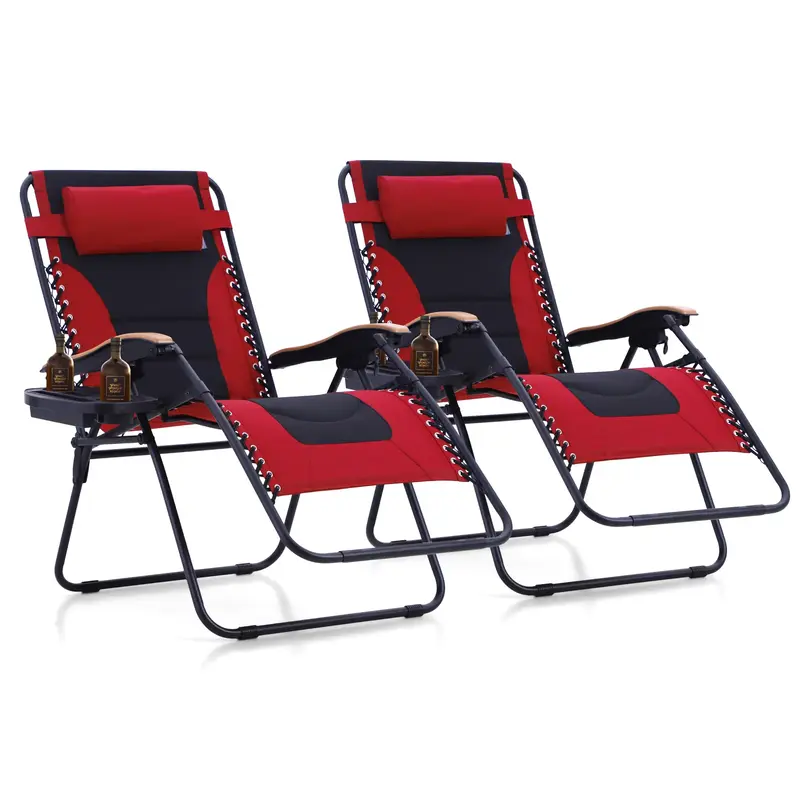 PHI VILLA XXL Oversized Padded Zero Gravity Chair, Foldable Patio Recliner, 30\