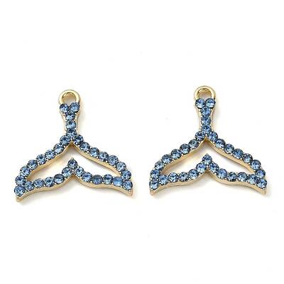 Golden Rack Plating Alloy Rhinestone Pendants