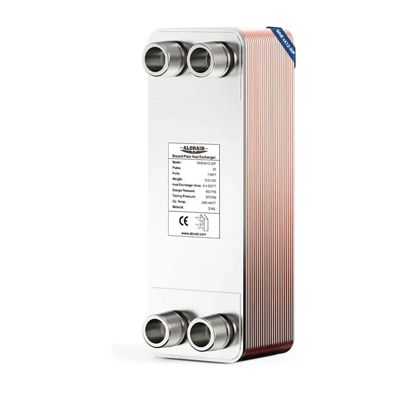 ALORAIR 4x12 Heat Exchanger with 1 MPT Port,316L Stainless Steel Water to Water Brazed Plate Heat Exchanger for Floor Heat...