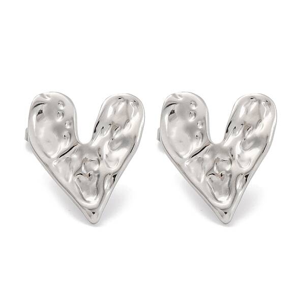 Non-Tarnish Heart Ion Plating(IP) 304 Stainless Steel Stud Earrings