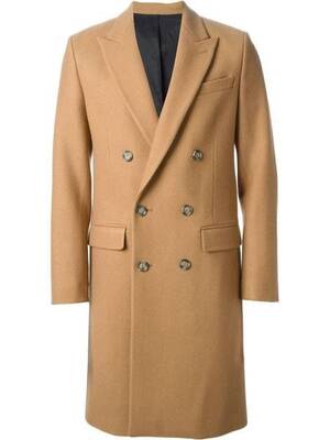 Mens Overcoat -Mens Long Wool Topcoats- Topcoat For Men-Mens Double breasted Overcoat Camel Brown  Double breasted Coat
