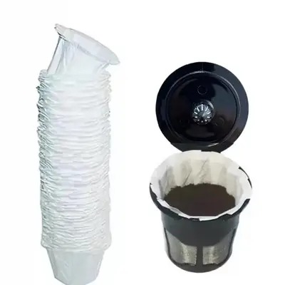 Coffee Filter Paper, 50/100/200pcs Disposable Coffee Filter Paper with 1 Count Reusable Filter, Coffee Filter Supplies for Ho...