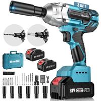 Seesii 3-in-1 Electric Brushless Impact Wrench, Cordless Pistola De Impacto with 2x4.0 Battery, 6 Sockets, 8 Drills, 6 Screws...
