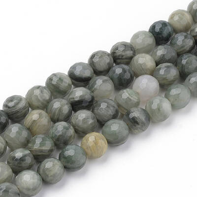 Natural Green Line Jasper Beads Strands