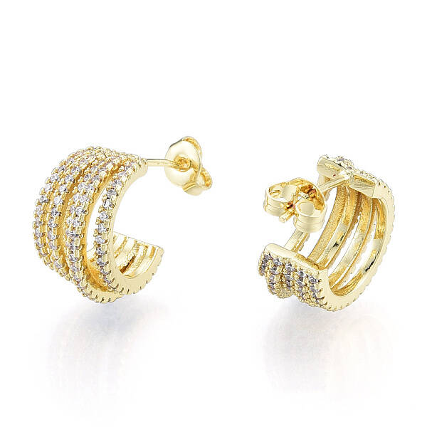 Cubic Zirconia Multi Circle Stud Earrings