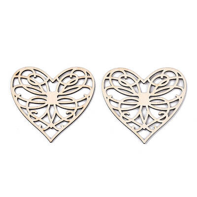 Unfinished Natural Poplar Wood Filigree Joiners Links