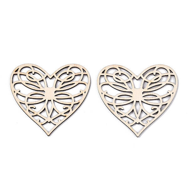 Unfinished Natural Poplar Wood Filigree Joiners Links