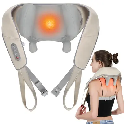 BINGDOO Shoulder and Neck Shiatsu Massager, Massager, Rechargeable, Neck Pain, Relax Shoulder and Neck, Home, Car, Fulfillmen...