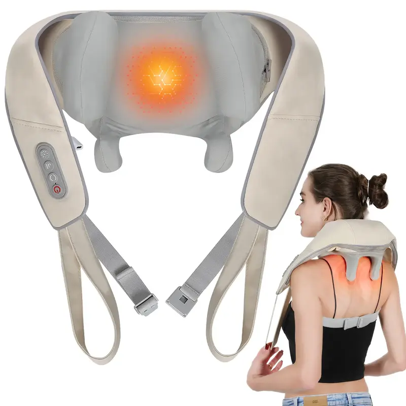 BINGDOO Shoulder and Neck Shiatsu Massager, Massager, Rechargeable, Neck Pain, Relax Shoulder and Neck, Home, Car, Fulfillmen...