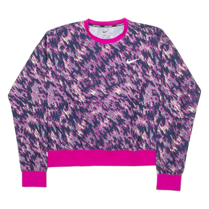 NIKE Running Womens T-Shirt Pink Long Sleeve Crewneck XL