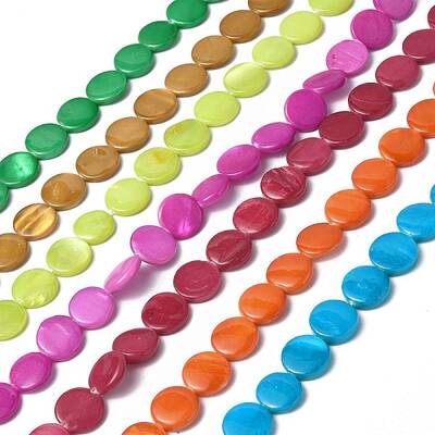 Spray Painted Natural Freshwater Shell Beads Strands
