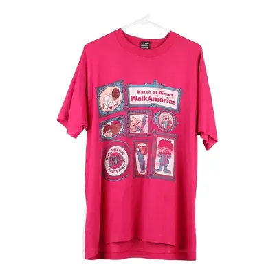 Walk America Fruit Of The Loom T-Shirt - XL Pink Cotton Blend