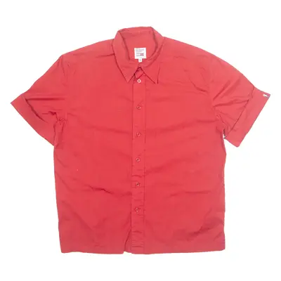 HILFIGER DENIM Mens Plain Shirt Red L