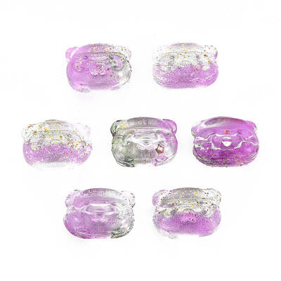 Two Tone Transparent Spray Painted Glass Beads
