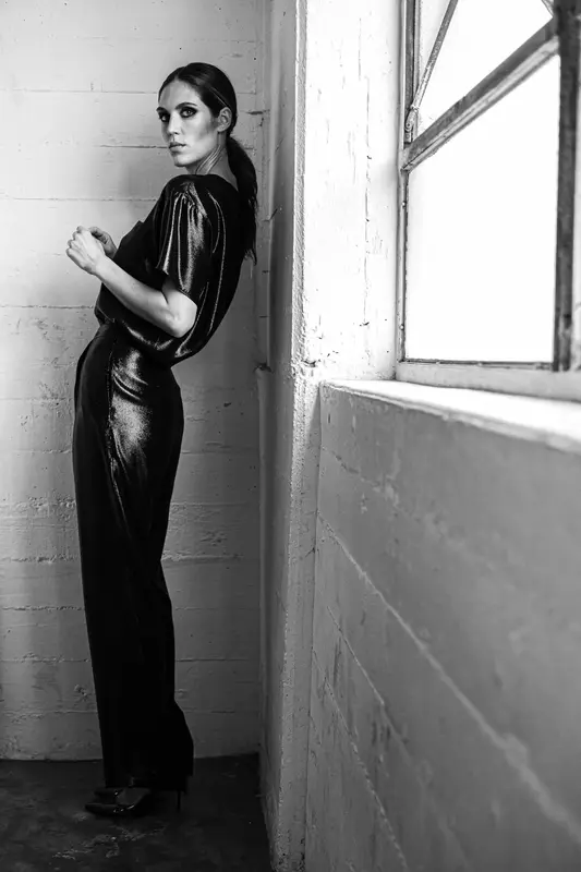 High Waist Trouser (Silk Lurex) | Size: Medium