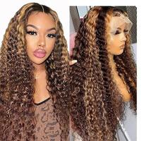 FMIDKOU 4/27 Human Hair Wig 5x5 Lace Front Wig 180% Density Deep Wave Wig 30 Inch