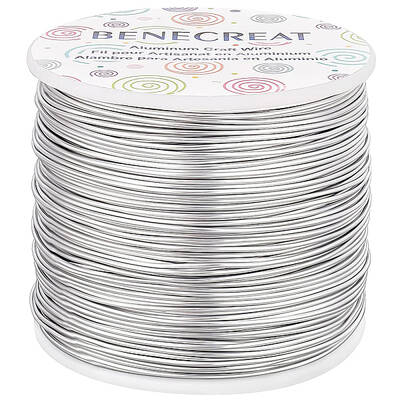 BENECREAT 18 Gauge(1mm) Aluminum Wire 492 FT(150m) Anodized Jewelry Craft Making Beading Floral Colored Aluminum Craft Wire -...