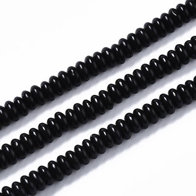 Natural Black Stone Beads Strands