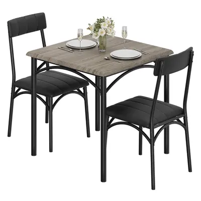 Garvee Dining Table Set for 2, Kitchen Table and Chairs for 2 with Upholstered Chairs, 3 Piece Dining Room Table Set, Square ...