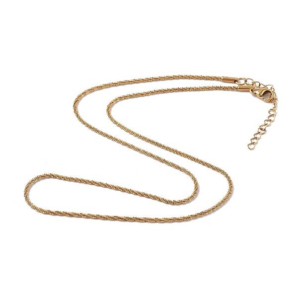 Ion Plating(IP) 304 Stainless Steel Bone Rope Chain Necklace for Women