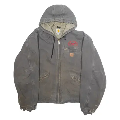 CARHARTT Mens Workwear Jacket Grey Hooded 2XL
