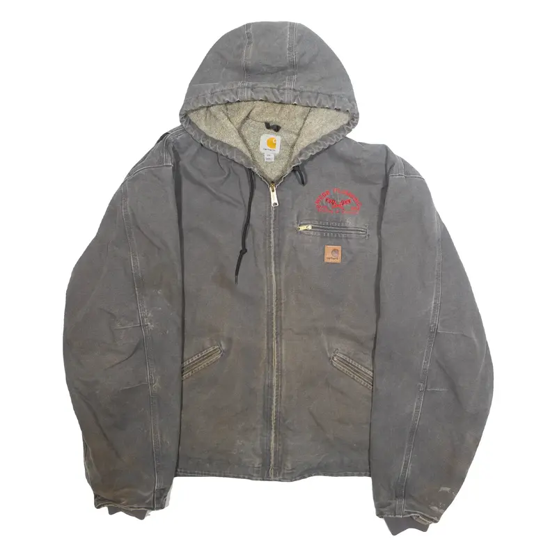 CARHARTT Mens Workwear Jacket Grey Hooded 2XL