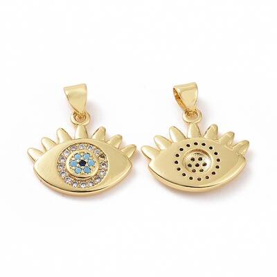 Brass Micro Pave Cubic Zirconia Pendants