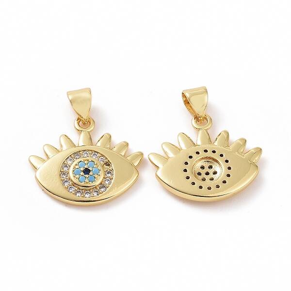 Brass Micro Pave Cubic Zirconia Pendants