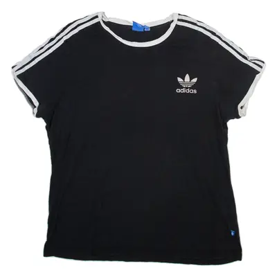 ADIDAS ORIGINALS Womens T-Shirt Black UK 18