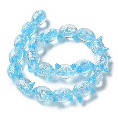 Handmade Foil Lampwork Beads Strands