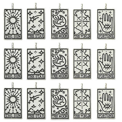 15Pcs 5 Styles Tibetan Style Alloy Pendants