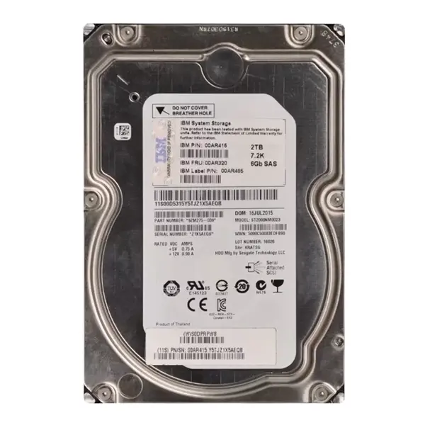 00AR485 IBM 2TB 6Gb/s SAS 7200 3.5-Inch Hard Drive