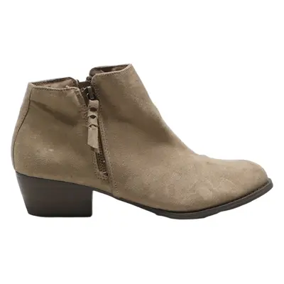 ESPIRIT Ankle Boots Beige Leather Womens UK 5.5