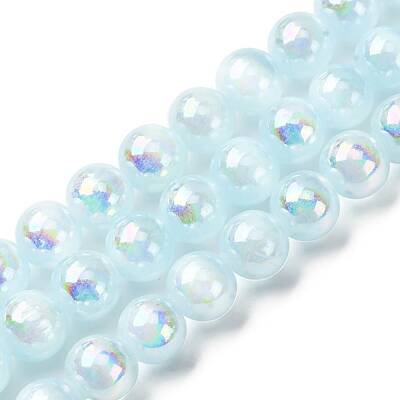 Plating Natural Selenite Beads Strands