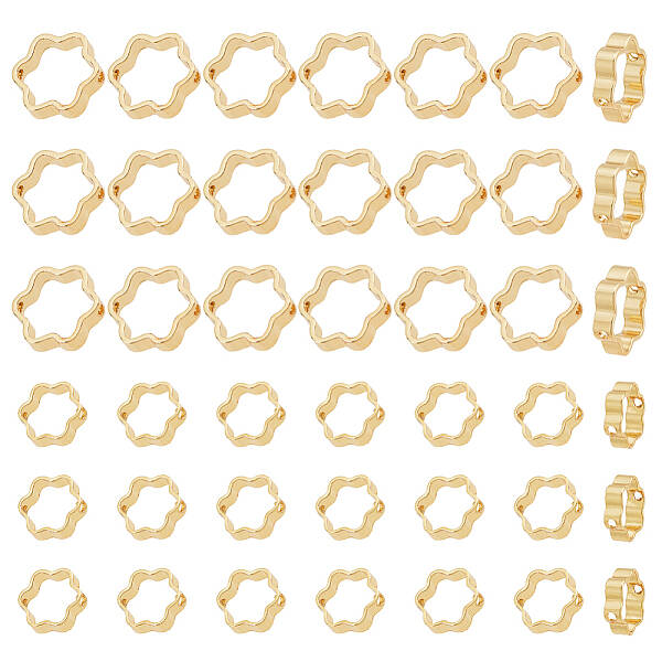80Pcs 2 Style Brass Bead Frame