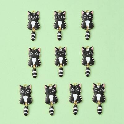 Light Gold Rack Plating Alloy Enamel Pendants