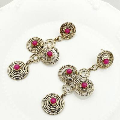 Vortex Spiral 304 Stainless Steel Dangle Stud Earrings