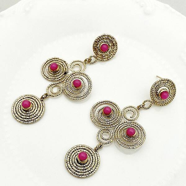 Vortex Spiral 304 Stainless Steel Dangle Stud Earrings
