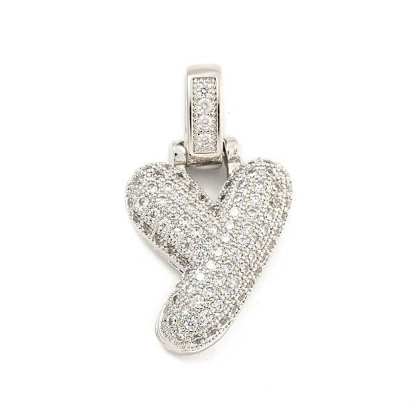 Brass Micro Pave Clear Cubic Zirconia Pendants