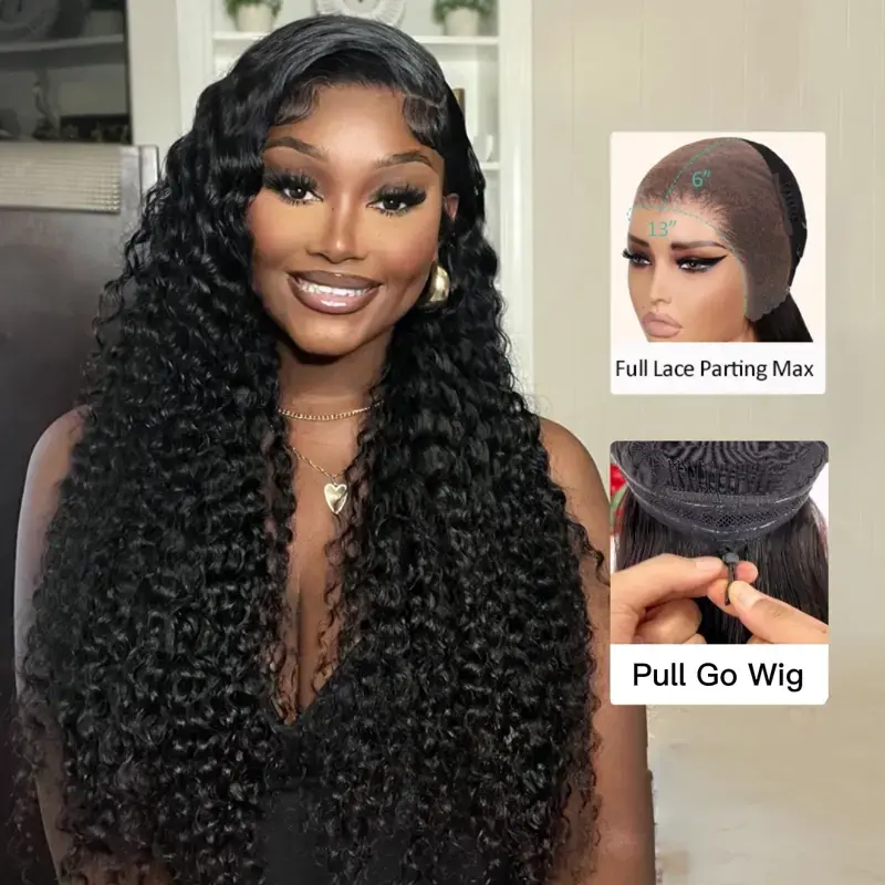 Ashimary 13x6 Full Lace Frontal HD Transparent Deep Wave Wig