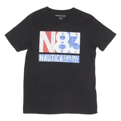 NAUTICA T-Shirt Black Short Sleeve Mens XS