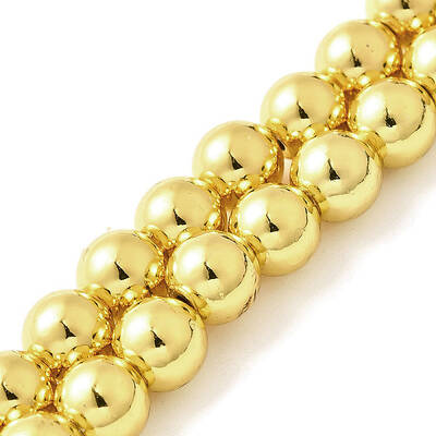 Electroplated Synthetic Magnetic Hematite Beads Strands