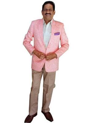 Mens Pink Linen Jacket