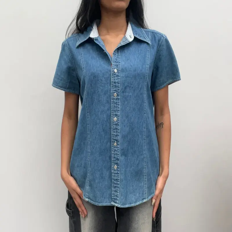 Tommy Hilfiger Denim Shirt - Medium Blue Cotton