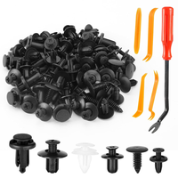 100 PCS Car Bumper Retainer Clips, 6 Type Nylon Fasteners Rivet Replacement Kit, Push-in Screw Bumper Push Rivet Clip with 5 ...