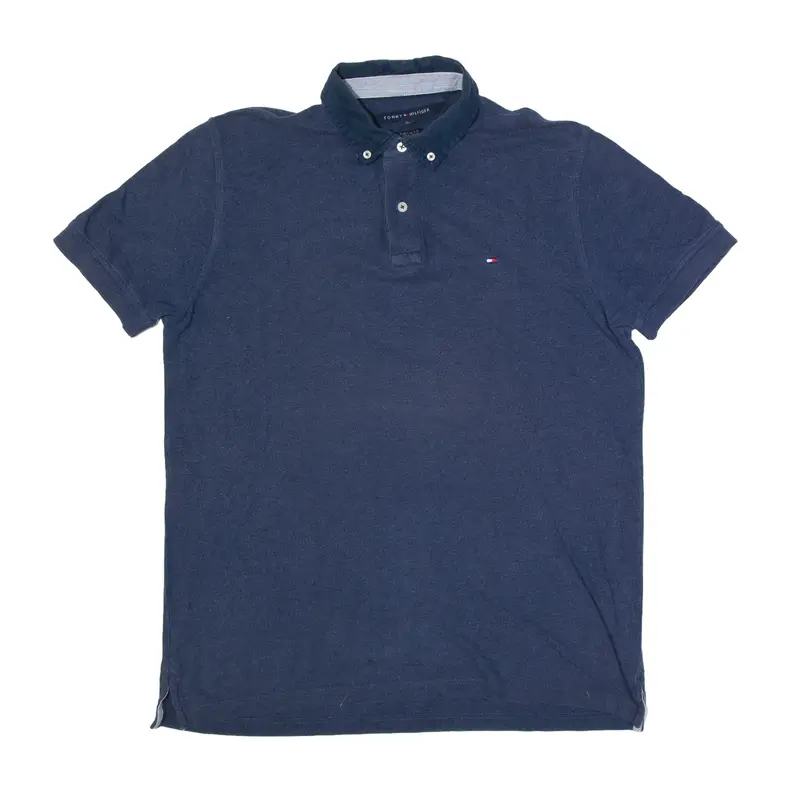 TOMMY HILFIGER Polo Shirt Blue Short Sleeve Mens M